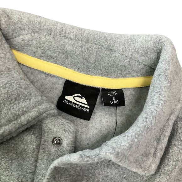Quiksilver Boys Gray Fleece Shirt Jacket Size Small NWT - Picture 1 of 5
